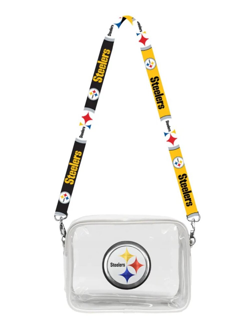 Pittsburgh Steelers Clear Crossbody Bag with Team Logo Strap